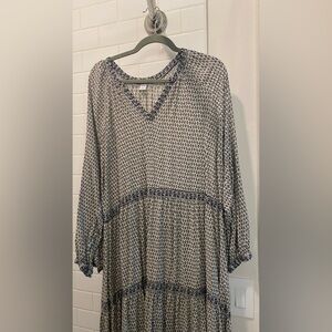Boho cream and black dress